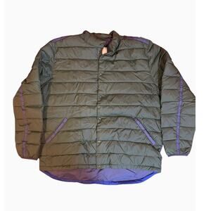 Boden Men's Down Puffer Jacket XL Dark Green Navy Blue Snap Front